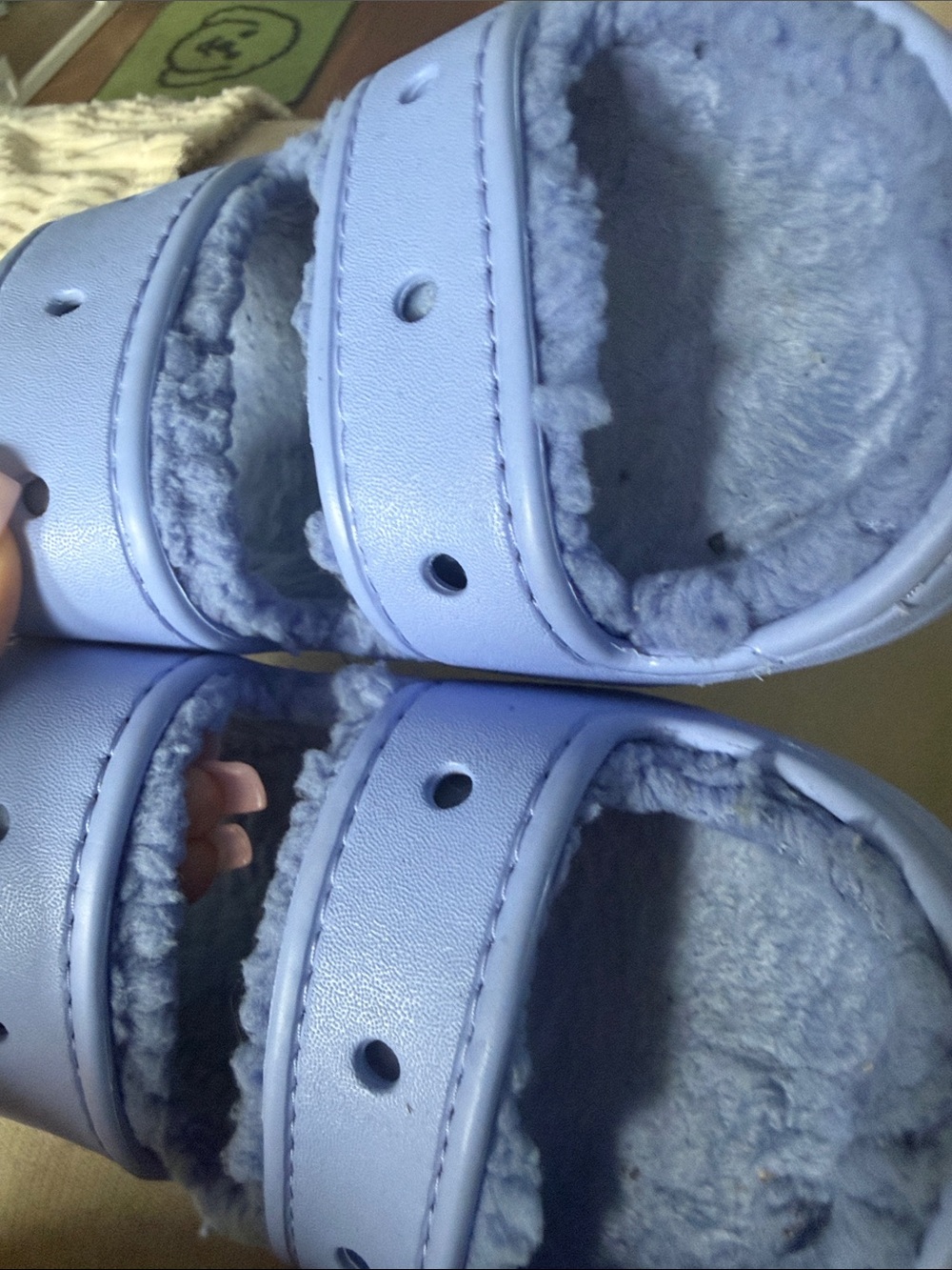 CROCS Women's Plush-Lined Double-Strap Slide Sandals — Light Lavender - Picture 3 of 12